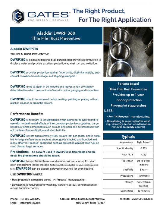Aladdin DWRP 360 BF Thin Flim Rust Preventive - 5 Gal