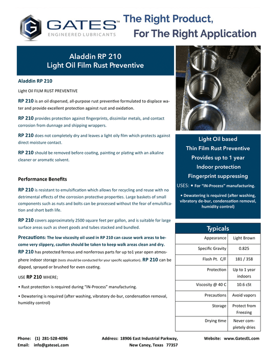 Aladdin RP 210 Light Oil Film Rust Preventitve